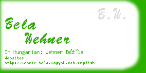 bela wehner business card